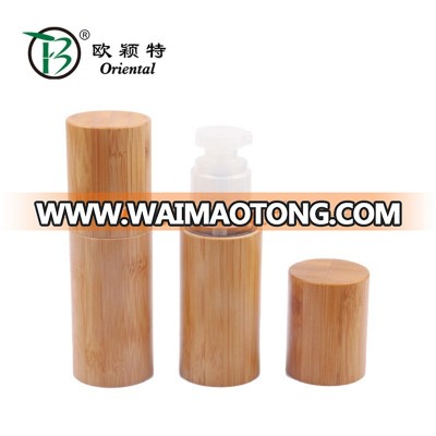 New bamboo body lotion bottles with pump sprayer airless bottle