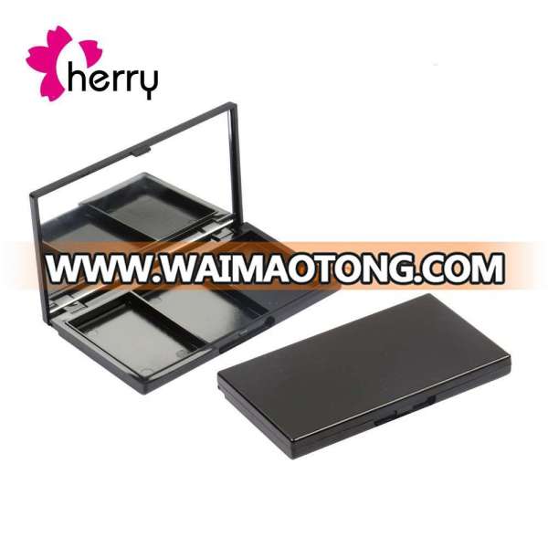 Wholesale custom elegant round black plastic cosmetic eyeshadow palette